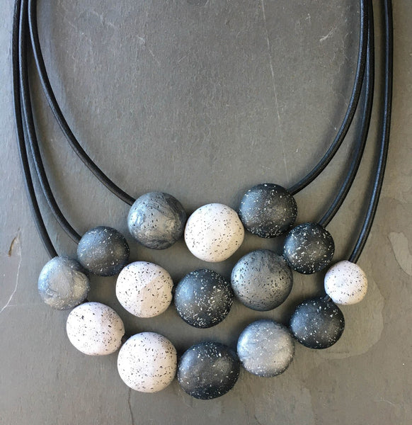 Pebble Necklace Set - Black
